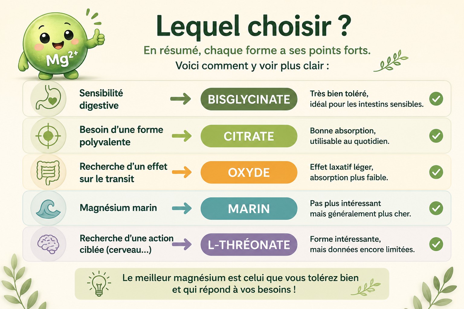 Magnésium: lequel choisir